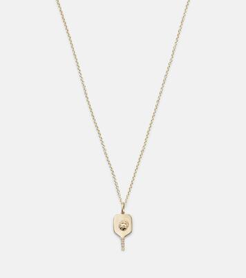 Pickleball 14kt gold pendant necklace with diamonds | Sydney Evan