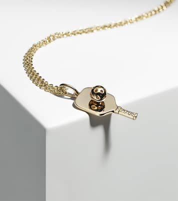 Pickleball 14kt gold pendant necklace with diamonds | Sydney Evan
