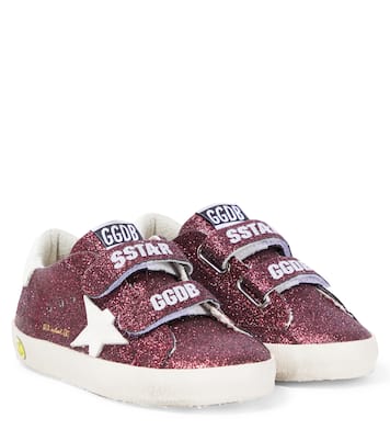 Old School glitter leather sneakers | Golden Goose Kids