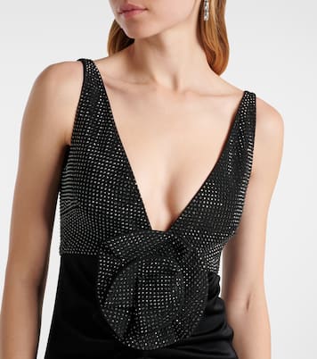 Robe longue en crêpe de satin à fleurs | Roland Mouret