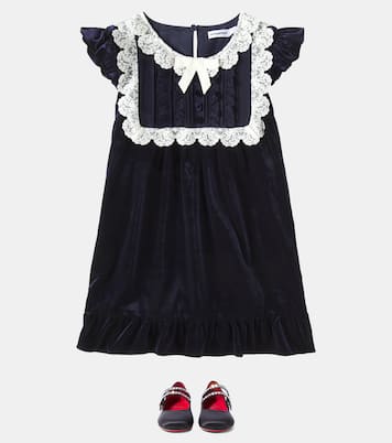 Kleid aus Samt mit Spitze | Self-Portrait Kids