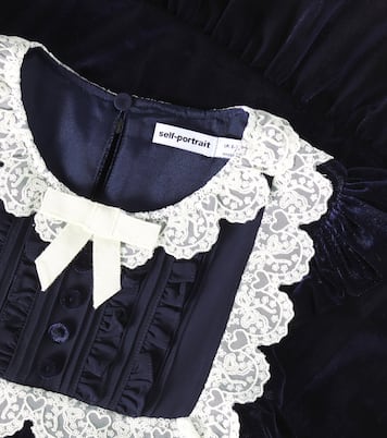 Kleid aus Samt mit Spitze | Self-Portrait Kids