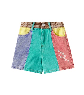 Colorblocked denim shorts | Bobo Choses