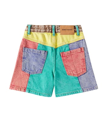 Colorblocked denim shorts | Bobo Choses