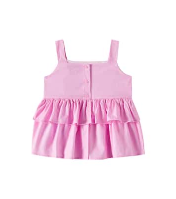 Abito in cotone a pois con volant | Monnalisa