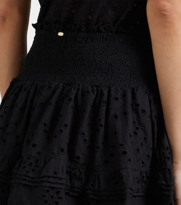 Minifalda Galia de algodón con bordado inglés | Poupette St Barth