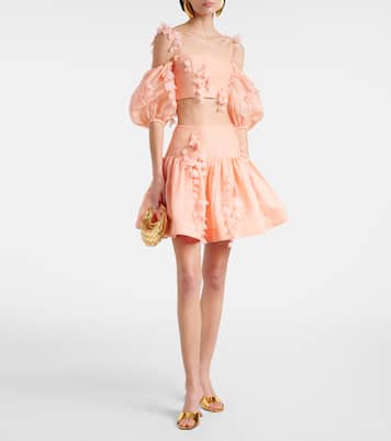 Pantoletten Lupita 70 aus Metallic-Leder | Amina Muaddi