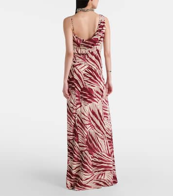 Printed draped crêpe gown | Dries Van Noten