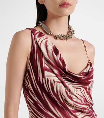 Printed draped crêpe gown | Dries Van Noten