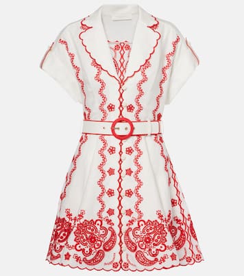 Lucky embroidered linen minidress | Zimmermann