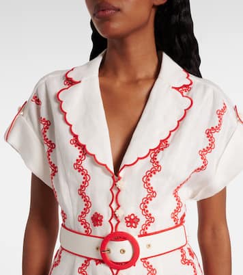 Lucky embroidered linen minidress | Zimmermann