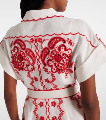 Lucky embroidered linen minidress | Zimmermann