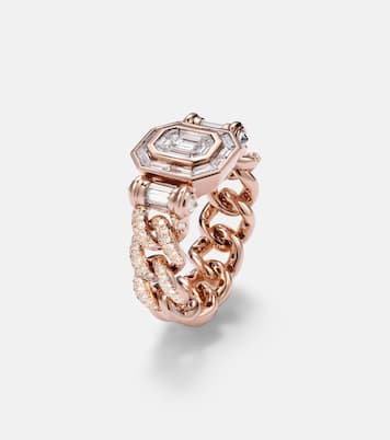 Bague Halo Link en or rose 18 ct et diamants | Shay Jewelry