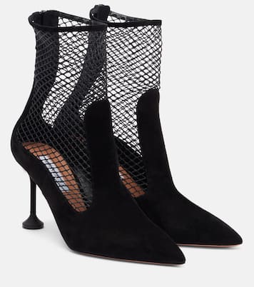 Dawn 85 suede and mesh ankle boots | Aquazzura