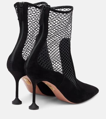 Dawn 85 suede and mesh ankle boots | Aquazzura
