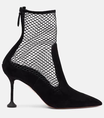 Dawn 85 suede and mesh ankle boots | Aquazzura