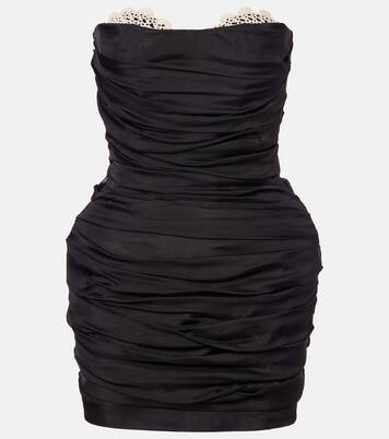 Crochet-trimmed silk minidress | Magda Butrym