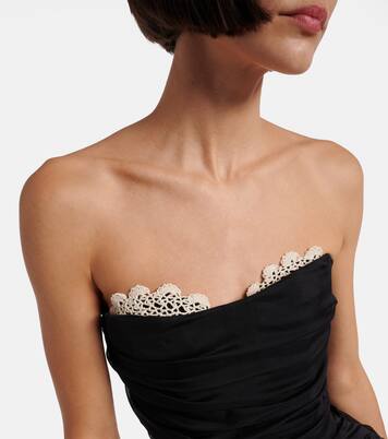 Crochet-trimmed silk minidress | Magda Butrym