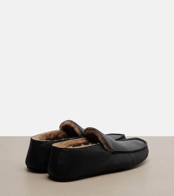 Mocasines Leo de piel con borrego | The Row