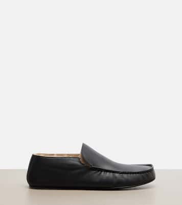 Mocasines Leo de piel con borrego | The Row