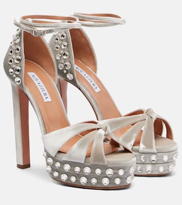 Sandales Cosmic Love 130 à plateau en velours | Aquazzura