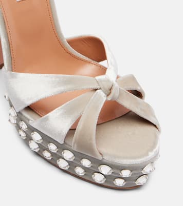 Sandales Cosmic Love 130 à plateau en velours | Aquazzura