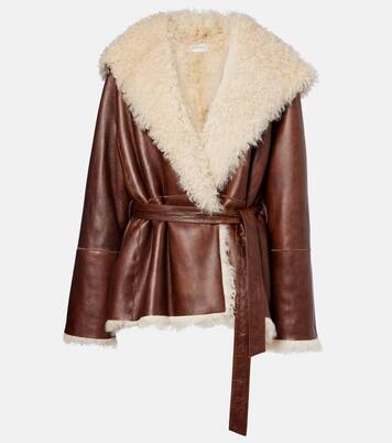 Shearling-trimmed leather jacket | Magda Butrym