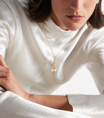 Halskette Radiating Heart aus 18kt Gelbgold mit Diamanten | FoundRae