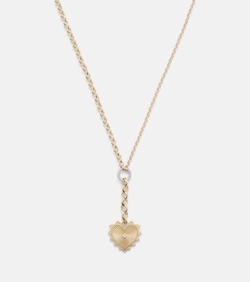 Halskette Radiating Heart aus 18kt Gelbgold mit Diamanten | FoundRae