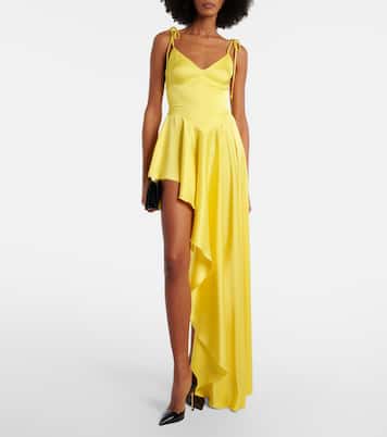 Asymmetric draped satin minidress | David Koma