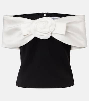 Off-Shoulder-Top aus Crêpe | Self-Portrait