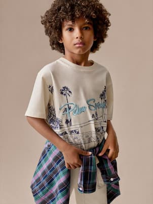 T-shirt Eidan Palm Springs in jersey di cotone | Bonpoint