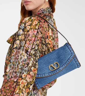 Devain Small denim shoulder bag | Valentino Garavani