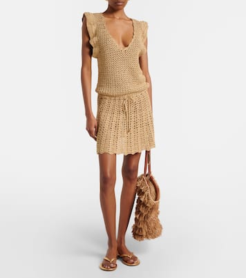 Abito corto Annalise in lamé crochet | Melissa Odabash