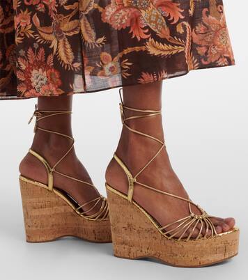 Ritmo metallic leather wedge sandals | Aquazzura