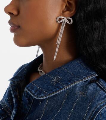 Bow crystal-embellished earrings | Self-Portrait