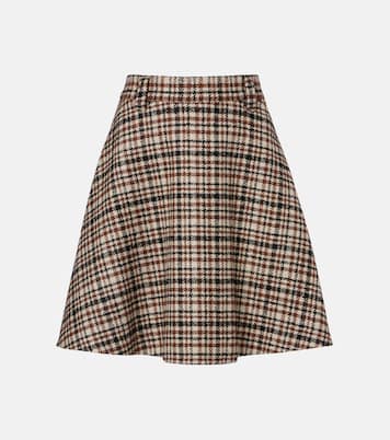 Houndstooth wool and alpaca-blend miniskirt | Brunello Cucinelli