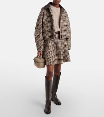 Houndstooth wool and alpaca-blend miniskirt | Brunello Cucinelli