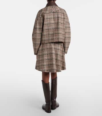 Houndstooth wool and alpaca-blend miniskirt | Brunello Cucinelli