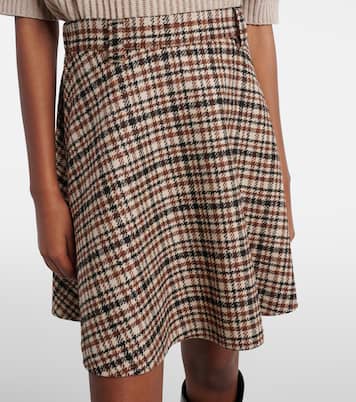 Houndstooth wool and alpaca-blend miniskirt | Brunello Cucinelli