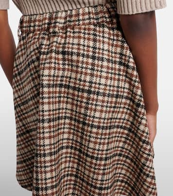 Houndstooth wool and alpaca-blend miniskirt | Brunello Cucinelli