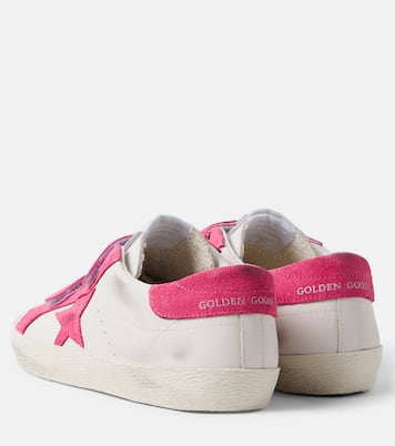 Old School suede-trimmed leather sneakers | Golden Goose Kids