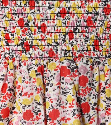 Vestido corto de georgette floral | Ganni