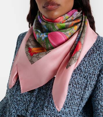 Bedrucktes Tuch GG Flora aus Seide | Gucci