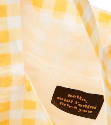 Embroidered gingham cotton bag | Mini Rodini