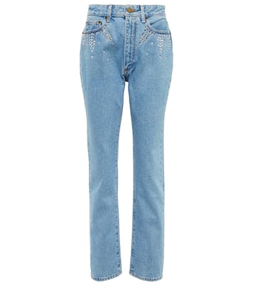 Verzierte High-Rise Straight Jeans | Alessandra Rich