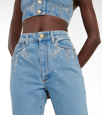 Verzierte High-Rise Straight Jeans | Alessandra Rich