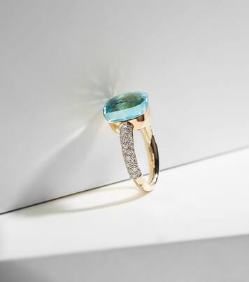 Bague Nudo en or blanc et rose 18 ct, topaze et diamants | Pomellato