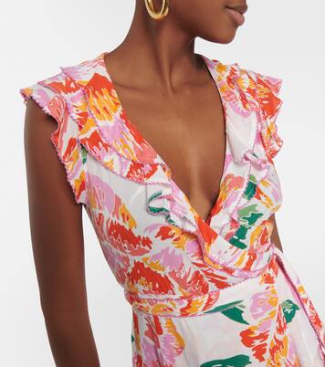 Robe midi Aude à fleurs | Poupette St Barth