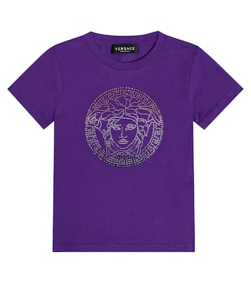 Medusa embellished cotton jersey T-shirt | Versace Kids